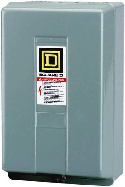 Square D - 1 NEMA Rated, 3 Pole, Mechanically Held Lighting Contactor - 20 A (Tungsten), 30 A (Fluorescent), 220 VAC at 50 Hz, 240 VAC at 60 Hz, 3NO Contact Configuration - Americas Tooling