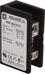 Square D - 1 Pole, 135 (Aluminium), 175 (Copper) Amp, Phenolic Power Distribution Block - 600 VAC, 1 Primary Connection - Americas Tooling