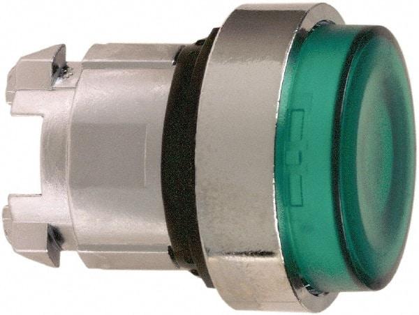 Schneider Electric - 22mm Mount Hole, Extended Straight, Pushbutton Switch Only - Round, Green Pushbutton, Nonilluminated, Momentary (MO) - Americas Tooling