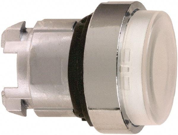 Schneider Electric - 22mm Mount Hole, Extended Straight, Pushbutton Switch Only - Round, White Pushbutton, Illuminated, Maintained (MA) - Americas Tooling