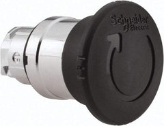 Schneider Electric - 22mm Mount Hole, Extended Mushroom Head, Pushbutton Switch Only - Round, Black Pushbutton, Nonilluminated, Maintained (MA) - Americas Tooling