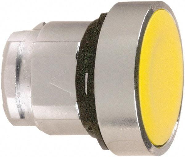 Schneider Electric - 22mm Mount Hole, Flush, Pushbutton Switch Only - Round, Yellow Pushbutton, Maintained (MA) - Americas Tooling