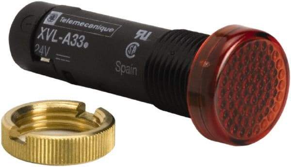 Schneider Electric - 24 V Red Lens LED Pilot Light - Threaded Connector, 16mm Wide - Americas Tooling