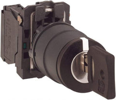 Schneider Electric - 22mm Mount Hole, 2 Position, Key Operated, Selector Switch with Contact Blocks - Maintained (MA), Shock, Vibration and Water Resistant - Americas Tooling