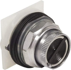 Schneider Electric - 30mm Mount Hole, Pushbutton Switch Only - Round, Black Pushbutton, Nonilluminated, Maintained (MA), Momentary (MO) - Americas Tooling