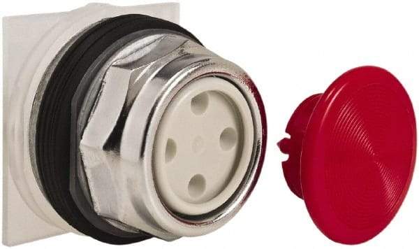 Schneider Electric - 30mm Mount Hole, Extended Straight, Pushbutton Switch Only - Round, Red Pushbutton, Momentary (MO), Weatherproof, Dust and Oil Resistant - Americas Tooling