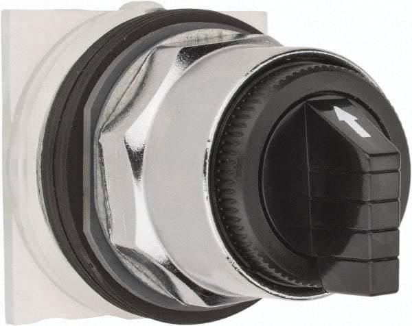 Schneider Electric - 1.18 Inch Mount Hole, 3 Position, Knob and Pushbutton Operated, Selector Switch Only - Black, Maintained (MA), without Contact Blocks, Weatherproof and Dust and Oil Resistant - Americas Tooling