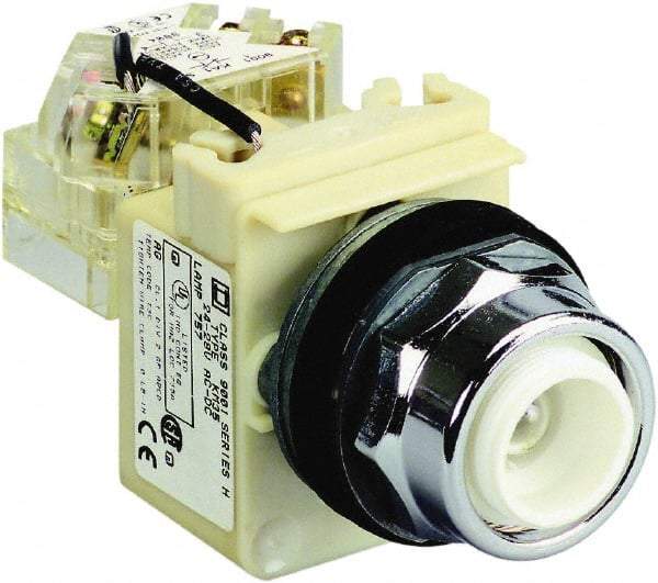 Schneider Electric - 250 V Incandescent & LED Push-to-Test Pilot Light - Screw Clamp Connector, 104mm OAL x 54mm Wide, Dust-tight, Oiltight, Shock Resistant, Vibration Resistant, Watertight - Americas Tooling