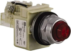 Schneider Electric - Red Lens Press-to-Test Indicating Light - Screw Clamp Connector - Americas Tooling