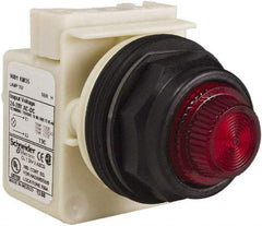 Schneider Electric - 24 V, 28 V Red Lens Indicating Light - Round Lens, Screw Clamp Connector, Corrosion Resistant, Dust Resistant, Oil Resistant - Americas Tooling