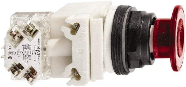 Schneider Electric - 30mm Mount Hole, Extended Mushroom Head, Pushbutton Switch Only - Round, Red Pushbutton, Illuminated, Maintained (MA) - Americas Tooling