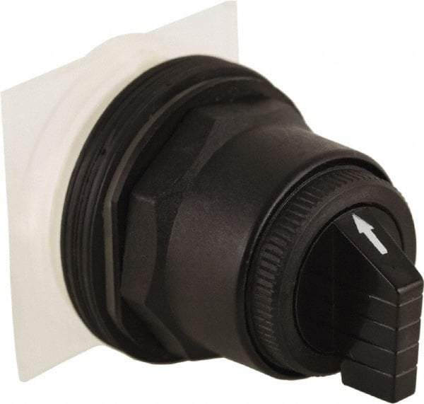 Schneider Electric - 30mm Mount Hole, 3 Position, Knob and Pushbutton Operated, Selector Switch Only - Black, Momentary (MO), without Contact Blocks, Anticorrosive, Weatherproof, Dust and Oil Resistant - Americas Tooling