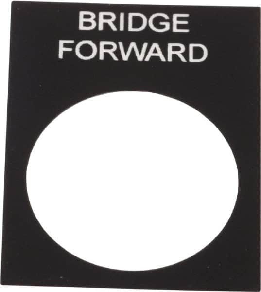 Schneider Electric - Rectangular, PVC Legend Plate - Bridge Forward - Black Background, White Letters, 22mm Hole Diameter, 30mm Wide x 40mm High - Americas Tooling