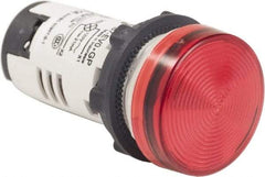 Schneider Electric - 120 VAC Red Lens LED Pilot Light - Round Lens, Screw Clamp Connector, 29mm Wide, Shock Resistant, Vibration Resistant - Americas Tooling