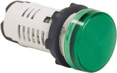 Schneider Electric - 120 VAC Green Lens LED Pilot Light - Round Lens, Screw Clamp Connector, 29mm Wide, Shock Resistant, Vibration Resistant - Americas Tooling