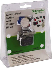 Schneider Electric - 22mm Mount Hole, Pushbutton Switch with Contact Block - Americas Tooling