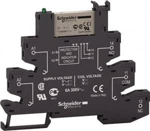 Schneider Electric - 1,500 VA Power Rating, Electromechanical Screw General Purpose Relay - 6 Amp at 24 V, SPDT, 24 VAC/VDC, 6.2mm Wide x 78.7mm High x 96mm Deep - Americas Tooling