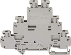 Schneider Electric - 3 Poles, 500 Volt, 24 Amp, -40 to 266°F, DIN Rail Mount, Polyamide Passthrough Terminal Block - 6 Contacts, 26 to 12 AWG Compatibility, 77-1/2mm High - Americas Tooling