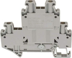 Schneider Electric - 2 Poles, 500 Volt, 28 Amp, -40 to 266°F, DIN Rail Mount, Polyamide Passthrough Terminal Block - 4 Contacts, 26 to 12 AWG Compatibility, 65mm High - Americas Tooling