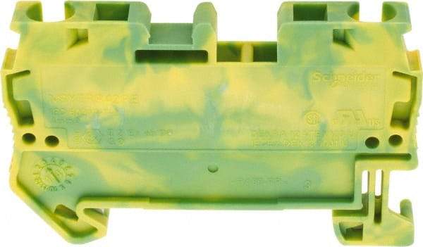 Schneider Electric - 1 Pole, 1,000 Volt, -40 to 266°F, DIN Rail Mount, Polyamide Grounding Terminal Block - 2 Contacts, 28 to 10 AWG Compatibility, 36-1/2mm High - Americas Tooling