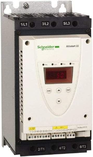 Schneider Electric - 62 Amp, 208 to 600 Coil VAC, 50/60 Hz, IEC Motor Starter - 1 Phase Hp: 15 at 208 Volt, 20 at 230 Volt, 3 Phase Hp: 40 at 460 Volt, 50 at 575 Volt - Americas Tooling