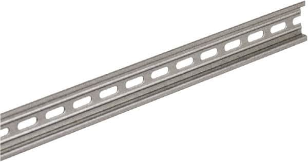 Square D - 2m Long x 0.3 Inch Wide x 1.38 Inch High x Steel DIN Rail - 0.04 Inch Thick - Americas Tooling