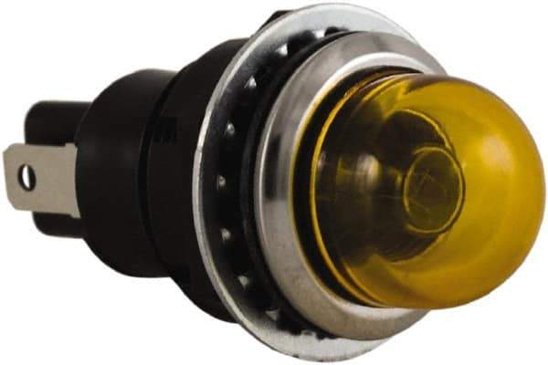 Schneider Electric - 24 V Yellow Lens Incandescent Pilot Light - Round Lens, Dust-tight, Oiltight - Americas Tooling