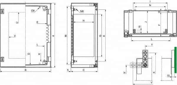 Schneider Electric - Polyester Standard Enclosure Hinge Cover - NEMA 13, 4X, 430mm Wide x 530 mm High x 200mm Deep, Impact Resistant - Americas Tooling