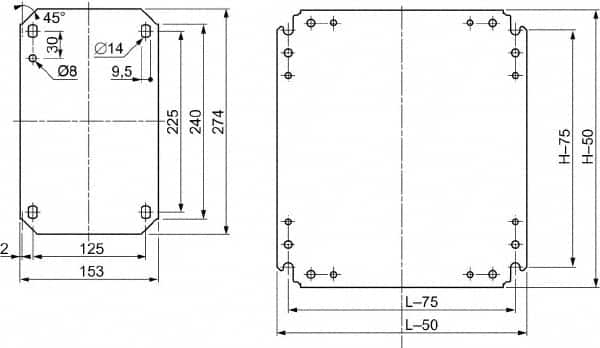 Schneider Electric - Electrical Enclosure Steel Mounting Plate - For Use with 400 (H) x 400 (W) Floor Standing Enclosure, RoHS Compliant, Includes Mounting Hardware & Mounting Plate - Americas Tooling