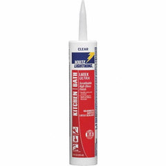 White Lightning - 10 oz Tube Clear Acrylic & Latex Sealant - -30 to 180°F Operating Temp, 45 min Tack Free Dry Time, 5 to 7 Days Full Cure Time - Americas Tooling