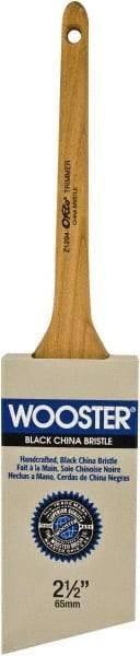 Wooster Brush - 2-1/2" Angled Hog Sash Brush - 2-11/16" Bristle Length, 7-7/8" Maple Rattail Handle - Americas Tooling