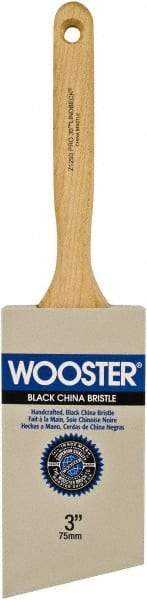 Wooster Brush - 3" Angled Hog Sash Brush - 2-15/16" Bristle Length, 7-7/8" Maple Fluted Handle - Americas Tooling