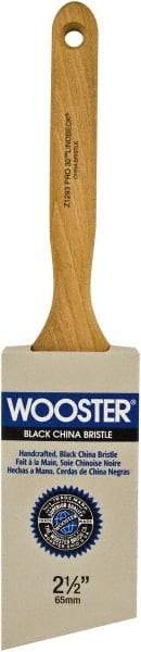 Wooster Brush - 2-1/2" Angled Hog Sash Brush - 2-15/16" Bristle Length, 7-7/8" Maple Fluted Handle - Americas Tooling