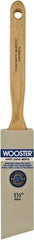 Wooster Brush - 1-1/2" Angled Hog Sash Brush - 2-11/16" Bristle Length, 7-7/8" Maple Fluted Handle - Americas Tooling