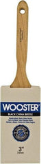 Wooster Brush - 3" Flat Hog Sash Brush - 3-7/16" Bristle Length, 6-1/8" Maple Fluted Handle - Americas Tooling