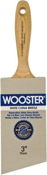 Wooster Brush - 3" Angled Hog Varnish Brush - 2-15/16" Bristle Length, 5-1/8" Maple Beavertail Handle - Americas Tooling