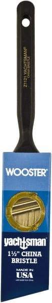 Wooster Brush - 1-1/2" Angled Hog Sash Brush - 2-3/16" Bristle Length, 6-1/4" Plastic Fluted Handle - Americas Tooling