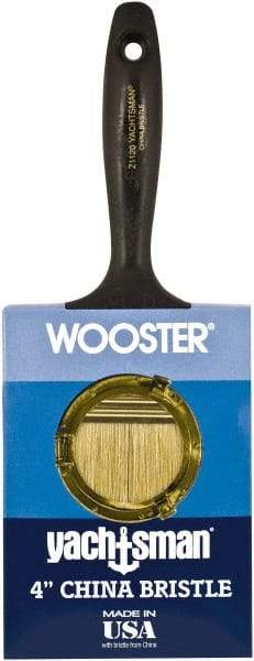 Wooster Brush - 4" Flat Hog Wall Brush - 3-3/16" Bristle Length, 6-1/4" Plastic Beavertail Handle - Americas Tooling