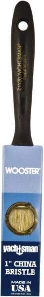 Wooster Brush - 1" Flat Hog Varnish Brush - 2-3/16" Bristle Length, 6-1/2" Plastic Beavertail Handle - Americas Tooling