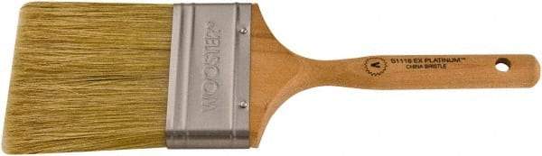 Wooster Brush - 3" Flat Hog Varnish Brush - 3-3/16" Bristle Length, 5-1/2" Maple Dowel Handle - Americas Tooling