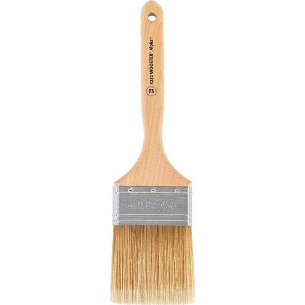 Wooster Brush - 3" Flat Synthetic Sash Brush - 3-3/16" Bristle Length, 7-7/8" Maple Fluted Handle - Americas Tooling