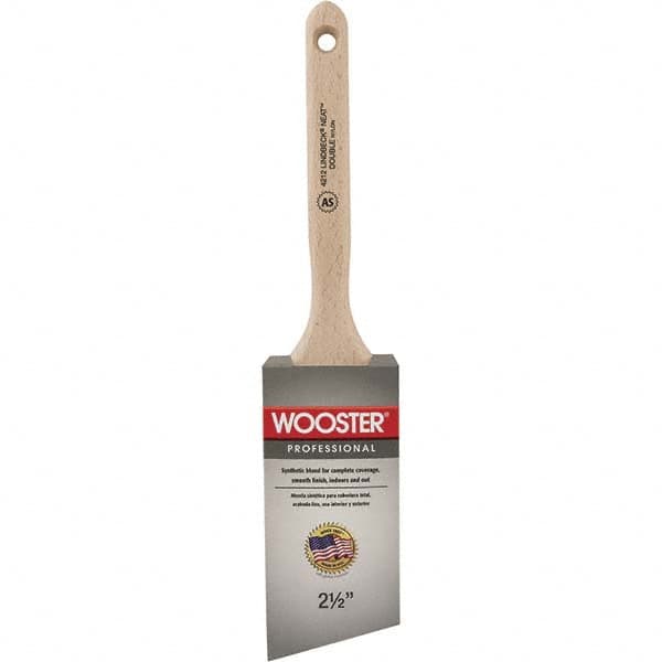 Wooster Brush - 2-1/2" Angled Synthetic Sash Brush - 2-15/16" Bristle Length, 7-7/8" Poly Foam Fluted Handle - Americas Tooling