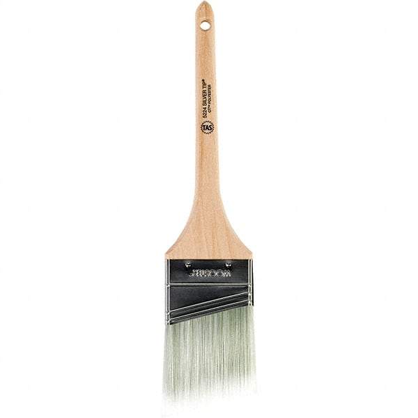 Wooster Brush - 2-1/2" Angled Synthetic Sash Brush - 2-11/16" Bristle Length, 7-1/4" Wood Rattail Handle - Americas Tooling