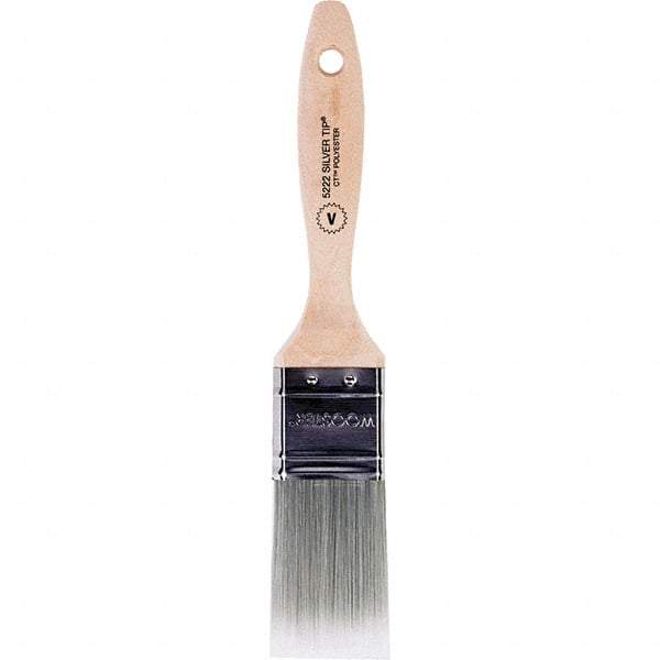 Wooster Brush - 1-1/2" Flat Synthetic Varnish Brush - 2-7/16" Bristle Length, 6-3/8" Wood Beavertail Handle - Americas Tooling