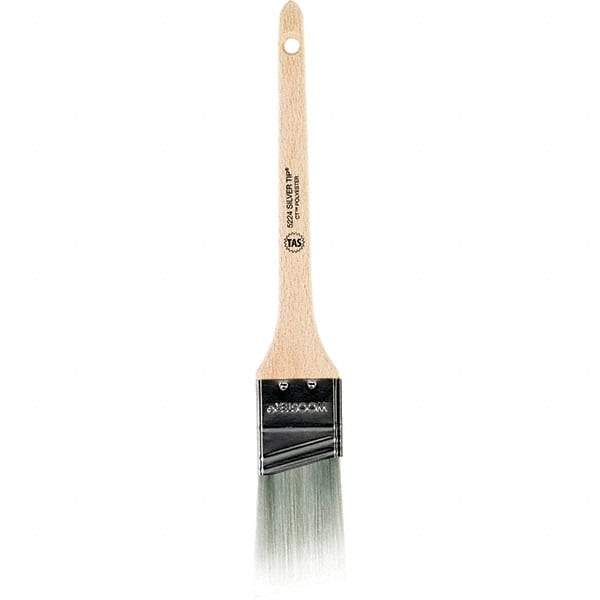 Wooster Brush - 1-1/2" Angled Synthetic Sash Brush - 2-3/16" Bristle Length, 7-1/4" Wood Rattail Handle - Americas Tooling