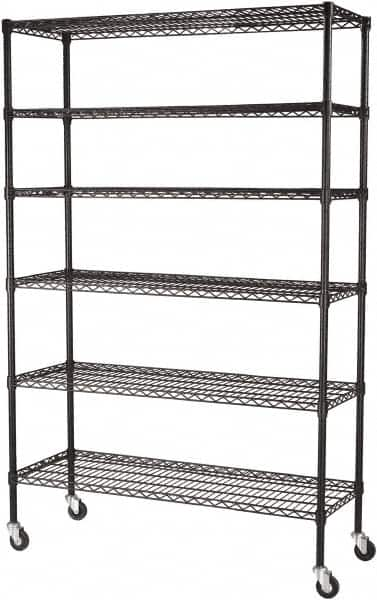 Sandusky Lee - 6 Shelf Wire Shelving Unit - 48" Wide x 18" Deep x 74" High - Americas Tooling