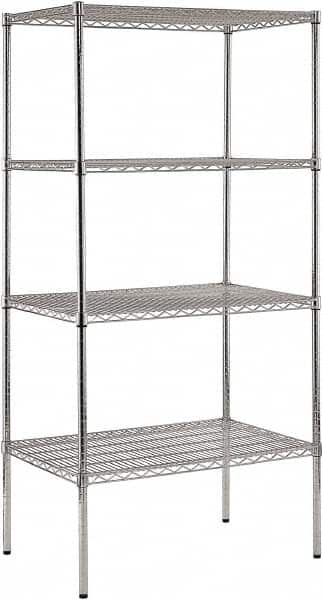 Sandusky Lee - 4 Shelf Wire Shelving Unit - 36" Wide x 24" Deep x 74" High, - Americas Tooling