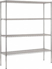 Sandusky Lee - 4 Shelf Wire Shelving Unit - 60" Wide x 18" Deep x 74" High, - Americas Tooling