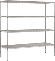 Sandusky Lee - 4 Shelf Wire Shelving Unit - 72" Wide x 18" Deep x 74" High, - Americas Tooling