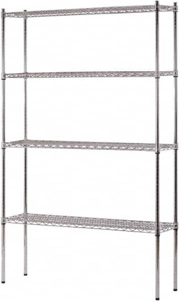 Sandusky Lee - 4 Shelf Wire Shelving Unit - 48" Wide x 12" Deep x 74" High, - Americas Tooling